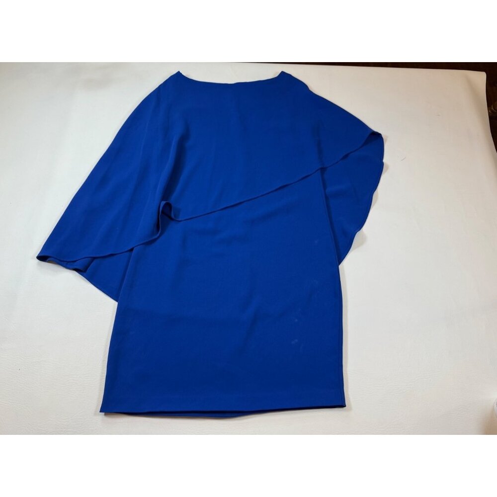 Trina Turk Womens Blue Asymmetrical Layered Dress XS Elegant FLAW (bin LL147)